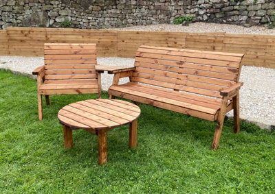 Charles Taylor Trading Angled Grand Chair & Winchester With Round Coffee from B&Q