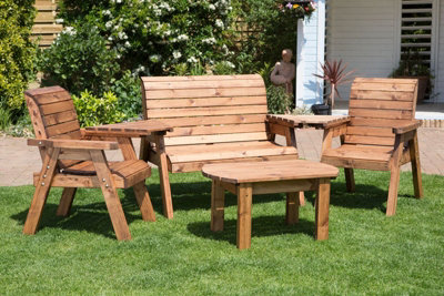 Charles Taylor Trading Four Seater Garden Furniture Multi SetWoodenL150 X W310 X H98 CmFlat PackedAssembly Required from B&Q
