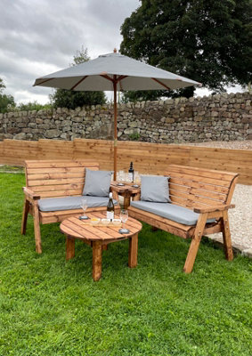 Charles Taylor Grey Four Seater Balmoral Corner Set C/W Round Coffee - L190 X W178 X H98 Cm Size 10