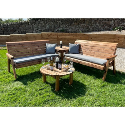 Charles Taylor Grey Six Seater Balmoral Corner Garden Furniture Set With Round Coffee - L240 X W284 X H98 Cm Size 2 B&Q