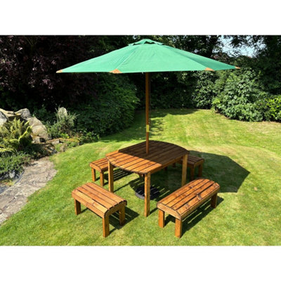 Charles Taylor Green Knights Six Seater Garden Furniture Rectangular Set - L245 X W290 X H80 Cm Size 10 B&Q