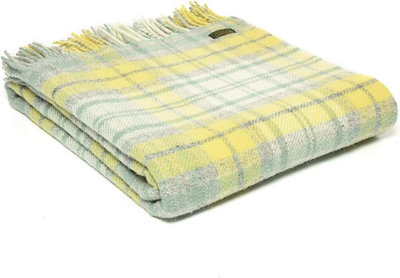 Tweedmill Cottage Ocean Checked 100% Wool Throw from B&Q