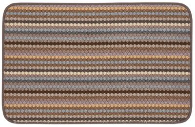 B&Q Helsinki Striped Heavy Duty Mat, 140Cm X 80Cm Beige