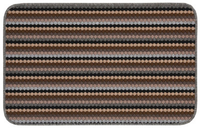 B&Q Grey Helsinki Striped Heavy Duty Mat, X 80Cm 140Cm