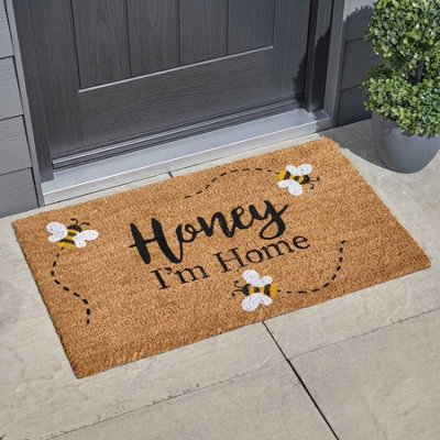 Honey I'm Home Natural Coir Doormat from B&Q