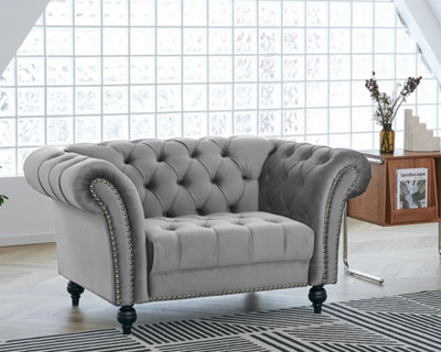 Home Detail Mayfair Velvet Fabric 1.5 Seater SofaGrey from B&Q
