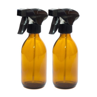 Aura 250Ml Empty Amber Glass Bottles With Black Trigger SpraysPack Of 2  (Spray BottlesCleaningGardening) from B&Q