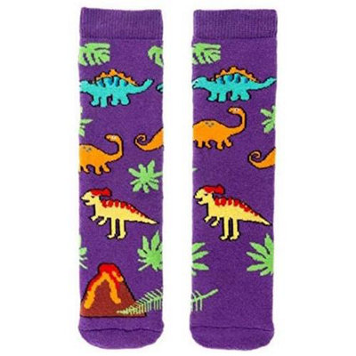 Squelch Childs Wellie Socks 3-6Yrs Purple Dinosaur from B&Q