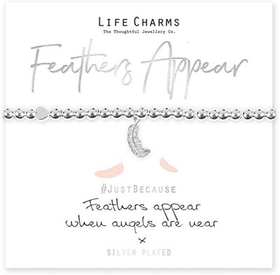 Life Charms Feathers Appear When Angels Are Near Bracelet - Silver - Image 5