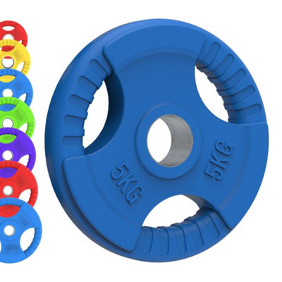 Body Revolution Olympic Tri-Grip Rubber Weight Plates - 15Kg Set (2.5Kg Pair + 5Kg Pair)