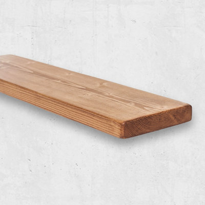 Chill House Ltd Chill House Rustic  Floating Shelf 9X2 InchDark Oak90Cm from B&Q