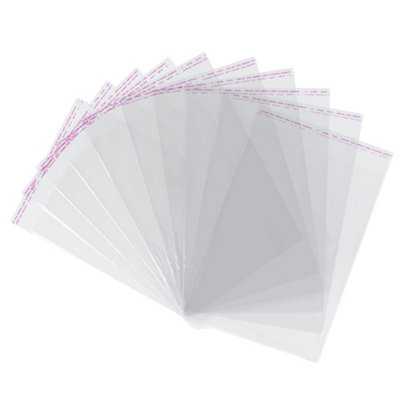 Fineway 100X A4 Clear Cello Bags 222X305mm Peel & Seal Cellophane Self Seal Packaging Bags For CardsCraftsFood & Display from B&Q