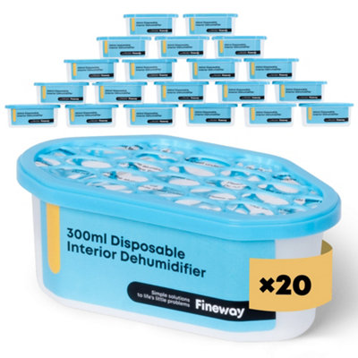 Fineway 20X 300Ml Disposable Interior Dehumidifiers Moisture Absorber Damp Trap For MouldMildew & Condensation In Home from B&Q