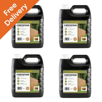 Postsaver 16L Creostain Fence Stain & Shed Paint (Light Brown) - Creosote / Creocote Substitute - Oil Based Wood Treatment (Free Delivery)