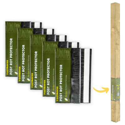 B&Q -  Pro-Wrap (5 Pack) Fence Post Rot Protectors - Fits 75X75100X100mm Square Posts (Free Delivery) - Image 3
