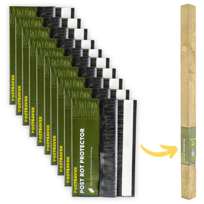 B&Q -  Pro-Wrap (10 Pack) Fence Post Rot Protectors - Fits 75X75100X100mm Square Posts (Free Delivery)