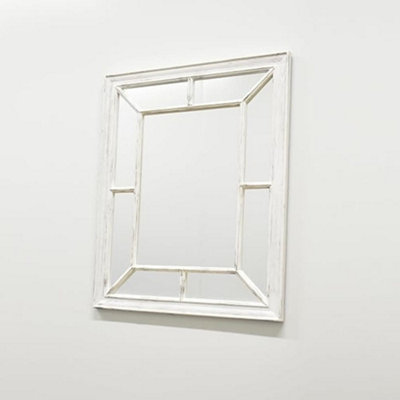 Deenz Antique White Window Mirror Stylish Decor Wall Hallway Rustic 60X76Cm from B&Q