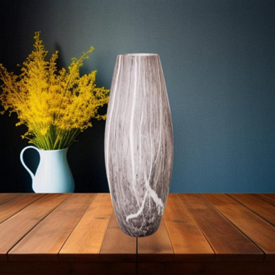 DEENZ 40Cm Grey Marble Effect Vase For Home Decorations Centrepiece For Party Event from B&Q
