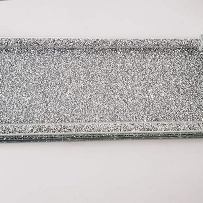 Deenz Full Crushed Diamond Rectangle Tray Candle HolderHome Décor 39X18Cm Elegant Addition To Your Home- Best Gift from B&Q
