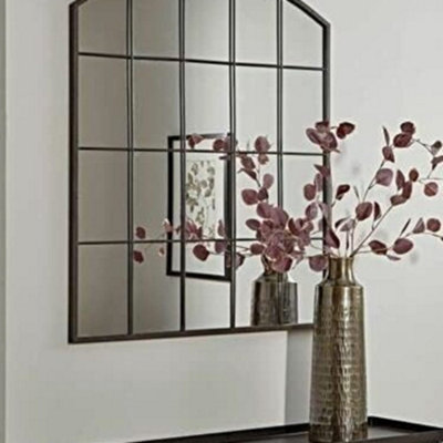Deenz Large Rectangle Arch Window Mirror Indoor/outdoor Durable Metal Frame Wall Mounted Home 76X96Cm Indoor Outdoor from B&Q