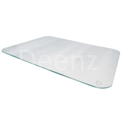 DEENZ Glass Worktop Saver Chopping Board Round Corner Clear Tempered Glass 40X50 from B&Q