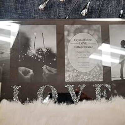 Deenz Crystal Effect Love Collage Frame3 Photos 6X4 Inches Photo FrameEye-Catching For Walls