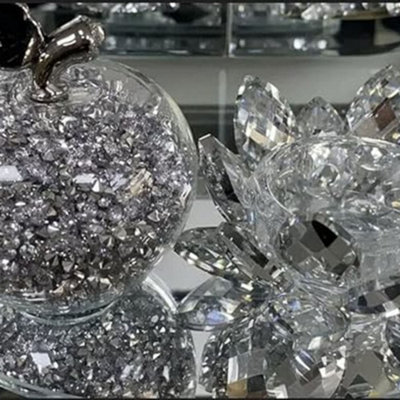 Deenz Sparkly Bling Crushed Diamond Crystal Filled Apple Shape Tealight Candle Holder from B&Q