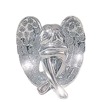 Beautiful Angel With Wings Silver Sparkle Ornament Crushed Diamond from B&Q