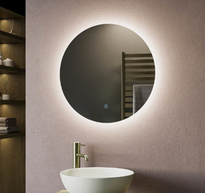 Deenz Hd Led Illuminated Mirror Anti-Fog One Touch Sensor Backlit Border Lighting 60Cm Bathroom Mirror from B&Q