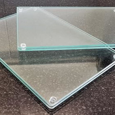 Deenz 20X30Cm Glass Worktop Saver Kitchen Chopping Cutting Utensil Board Clear Tempered Glass 4mm (4) from B&Q