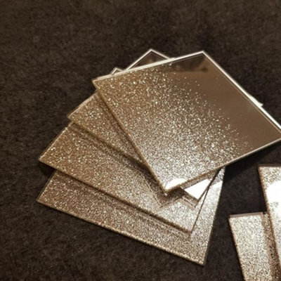 Deenz Gradient Gold Glitter Ombre Glass 4X Coasters Home Decorative Stylish Design Elegant Kitchen Table from B&Q