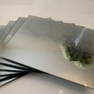 Deenz Gradient Silver Glitter Ombre Glass Coasters 10X10Cm & Placemats 20X29Cm Home Decorative Stylish Design from B&Q