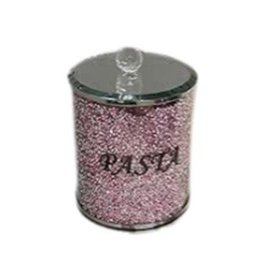 DEENZ Pink Diamond Crushed Pasta Jar from B&Q