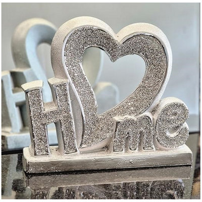 Crushed Diamond Home Sign Letters With Heart Jewel from B&Q