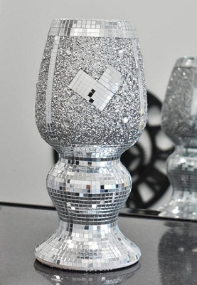 Deenz Silver Ceramic Mirrored Pot Vase Glitter Home Decoration Flower Vase Wedding Present  30 Cm (Style 102) from B&Q