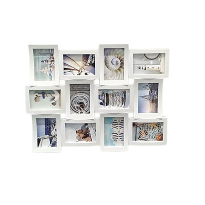 DEENZ 12 Multi Aperture Photo Frame Collage Picture Frame White