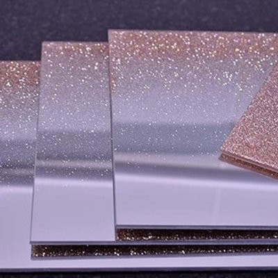 B&Q -  Pack Of 4 Rose Gold Glitter Glass Placemat Rose Gold Glitter Ombre Effect Over Transparent Glass