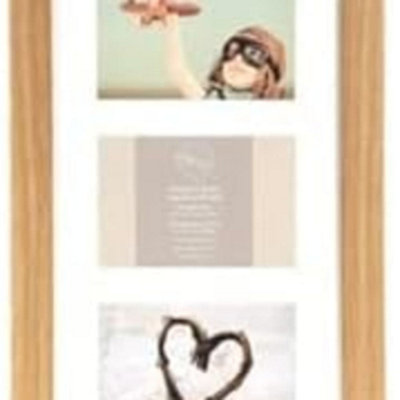 Deenz 3 Multi-Aperture Frame Photos Multi Picture Wall Frame Family Rules Collage Frame Photo Frame 26X43Cm (Oak)