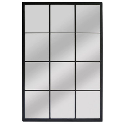 DEENZ Black Window Style Wall Mirror 60X90Cm from B&Q