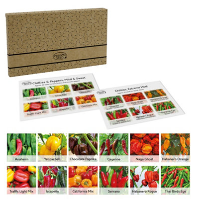 B&Q -  Chilli Seeds Variety Pack12 Types Of Chilli And Sweet Peppers With 110 Seeds