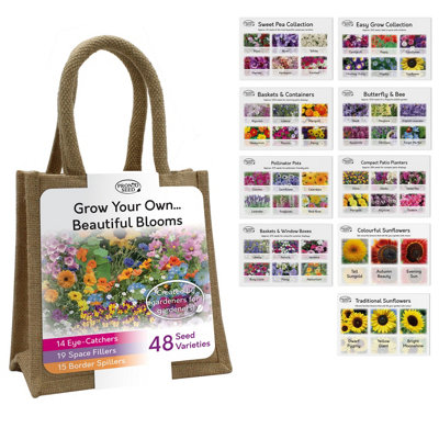 Pronto Seed Flower Bumper Collection48 Flower Seed Varieties In Jute Gift Bag from B&Q