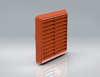Mould Stop 125mm Terracotta Louvered Grille Vent (5" Spigot) from B&Q