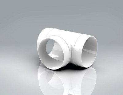 Mould Stop Verplas 125mm T Piece Rigid Ducting from B&Q