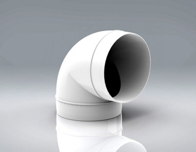 Mould Stop Verplas 125mm 90 Degree Rigid Duct Bend from B&Q