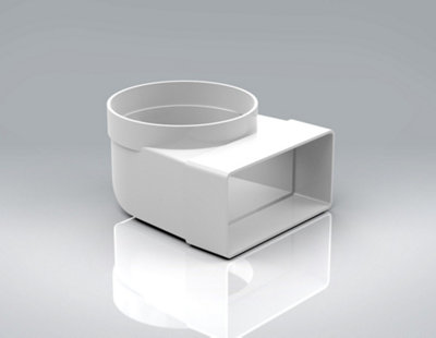 Mould Stop 110mm X 54mm Flat To 4" 100mm Round Adaptor/plenum from B&Q