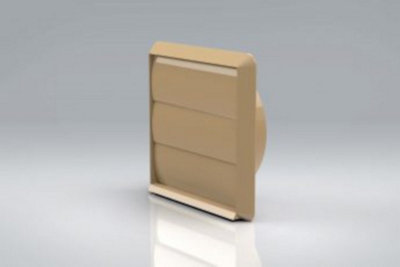 Mould Stop 150mm Beige Gravity Grille Vent 6" Spigot from B&Q