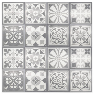 B&Q -  15Pcs 15.4X15.4Cm 3D Peel And Stick 3D Tile StickerSelf Adhesive Vinyl Wall Tiles For Bathroom & Kitchen Splashback