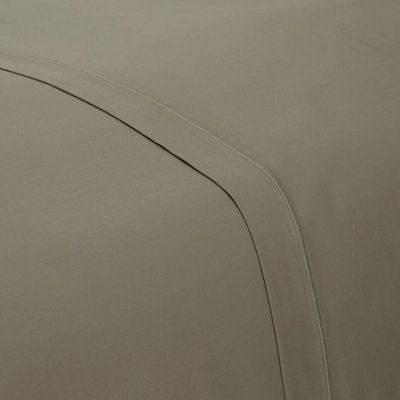 Mediterranean Linens Monaco Stone 100% Egyptian Cotton 310X270cm Super King Flat Sheet 400 Thread Count-Stone