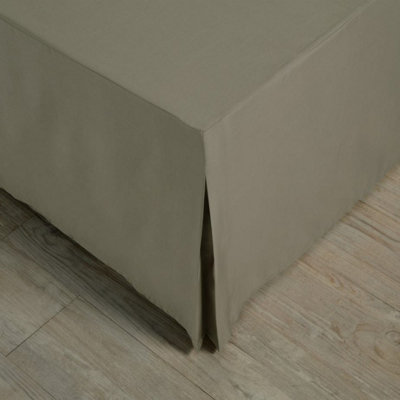 Mediterranean Linens Monaco 100% Egyptian Cotton 91X90cm Single Valance 400 Thread Count-Stone