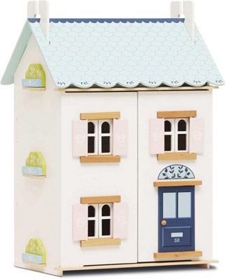 Le Toy Van  Blue Belle Wooden Doll House Girls & Boys 3 Storey Wooden Dolls House Play Set Suitable For Ages 3 Plus from B&Q